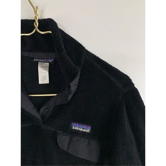 Patagonia Women's Los Gatos 1/4 Snap Fleece Sweater Jacket Black Size Small - Picture 2 of 3
